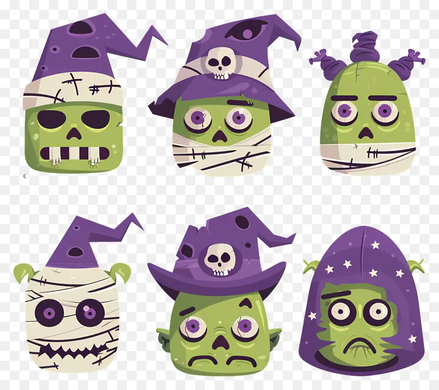 Karakter Halloween，Wajah Zombi PNG