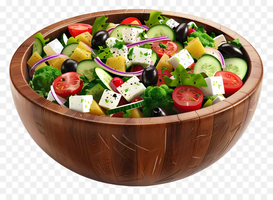 Salad Yunani，Semangkuk Salad PNG