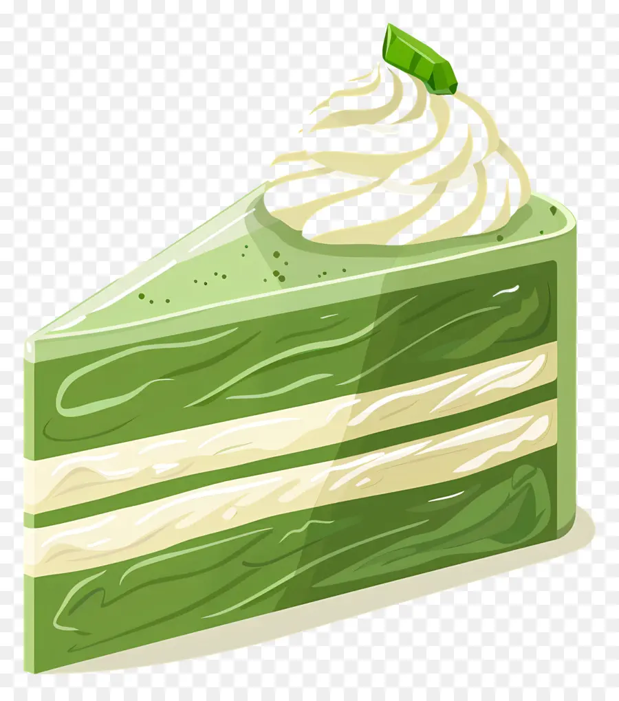 Kue Matcha，Irisan Kue Hijau PNG