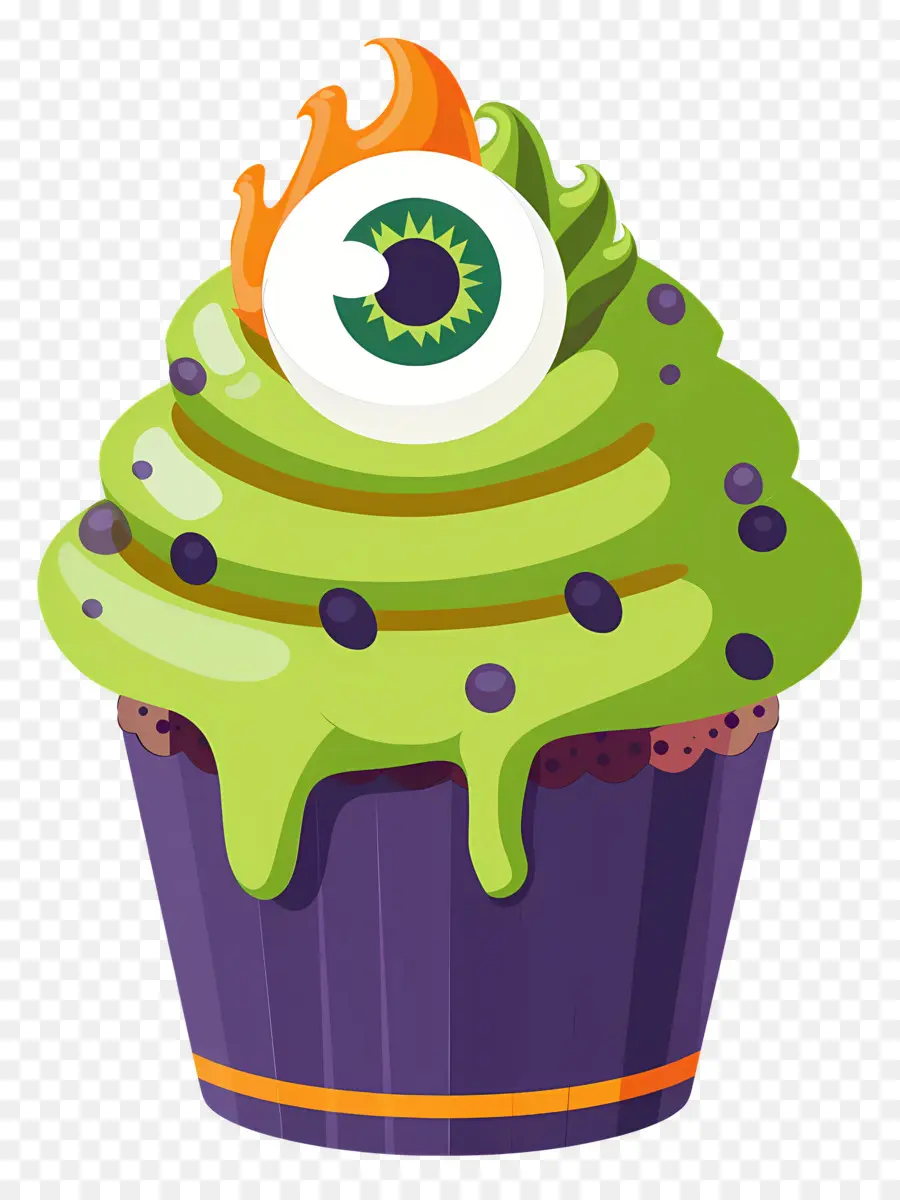 Kue Mangkuk Halloween，Cupcake Bola Mata PNG