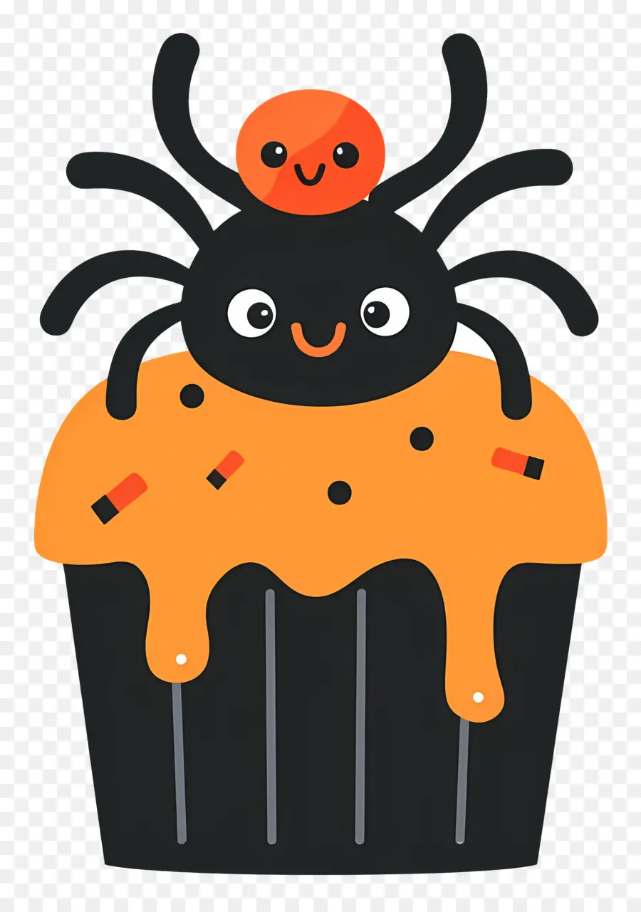 Kue Mangkuk Halloween，Cupcake Laba Laba PNG