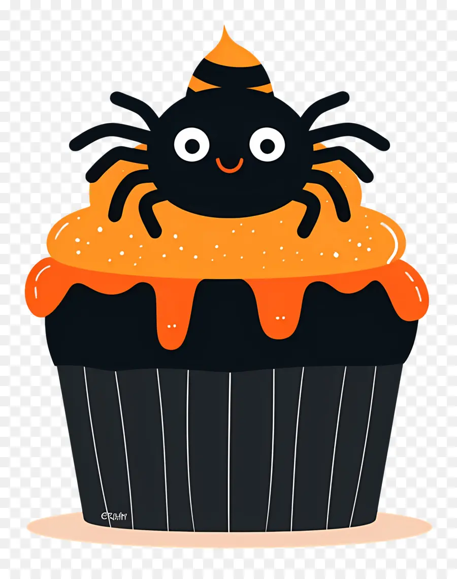 Kue Mangkuk Halloween，Cupcake Laba Laba PNG