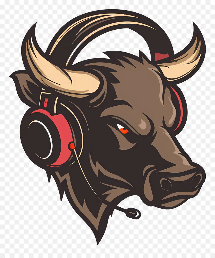 Kepala Banteng，Banteng Dengan Headphone PNG