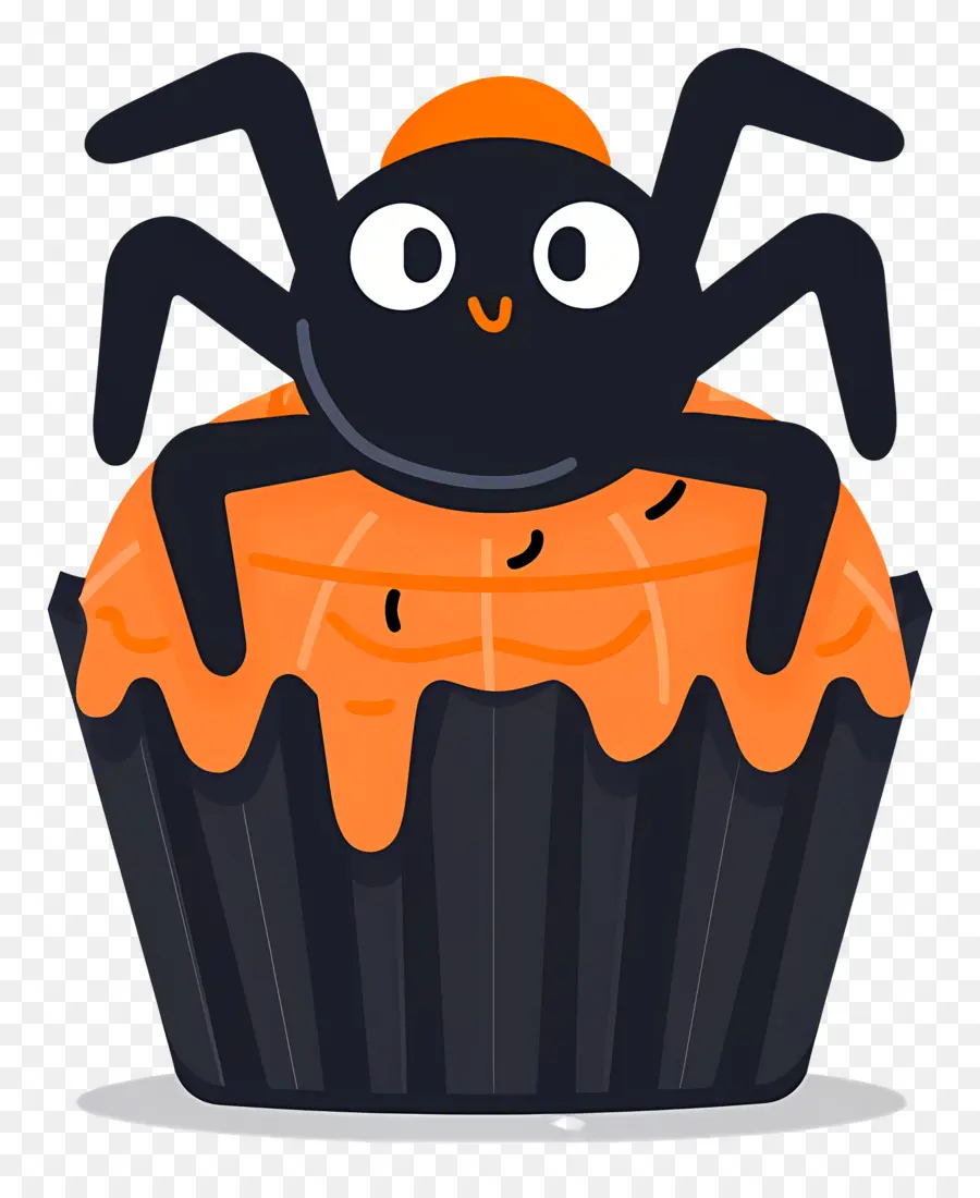 Kue Mangkuk Halloween，Cupcake Laba Laba PNG