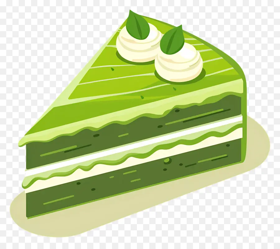 Kue Matcha，Irisan Kue Hijau PNG