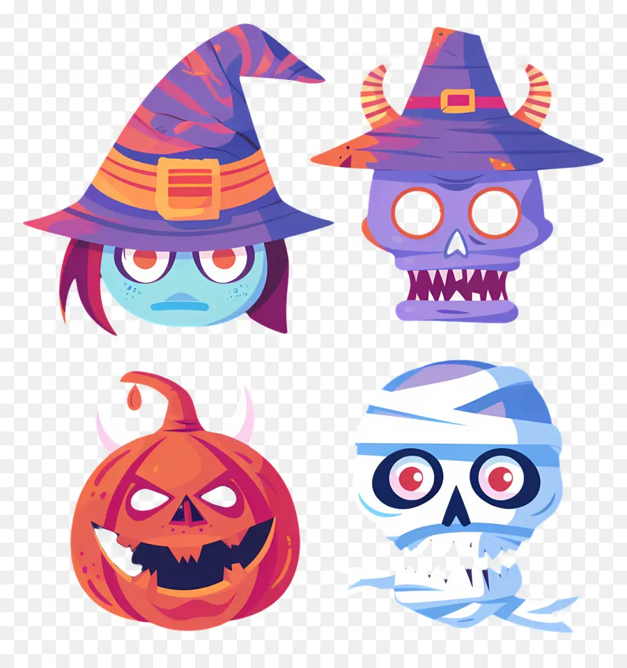 Karakter Halloween，Topeng Halloween PNG