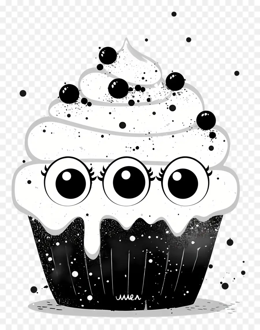 Kue Mangkuk Halloween，Cupcake Dengan Mata PNG