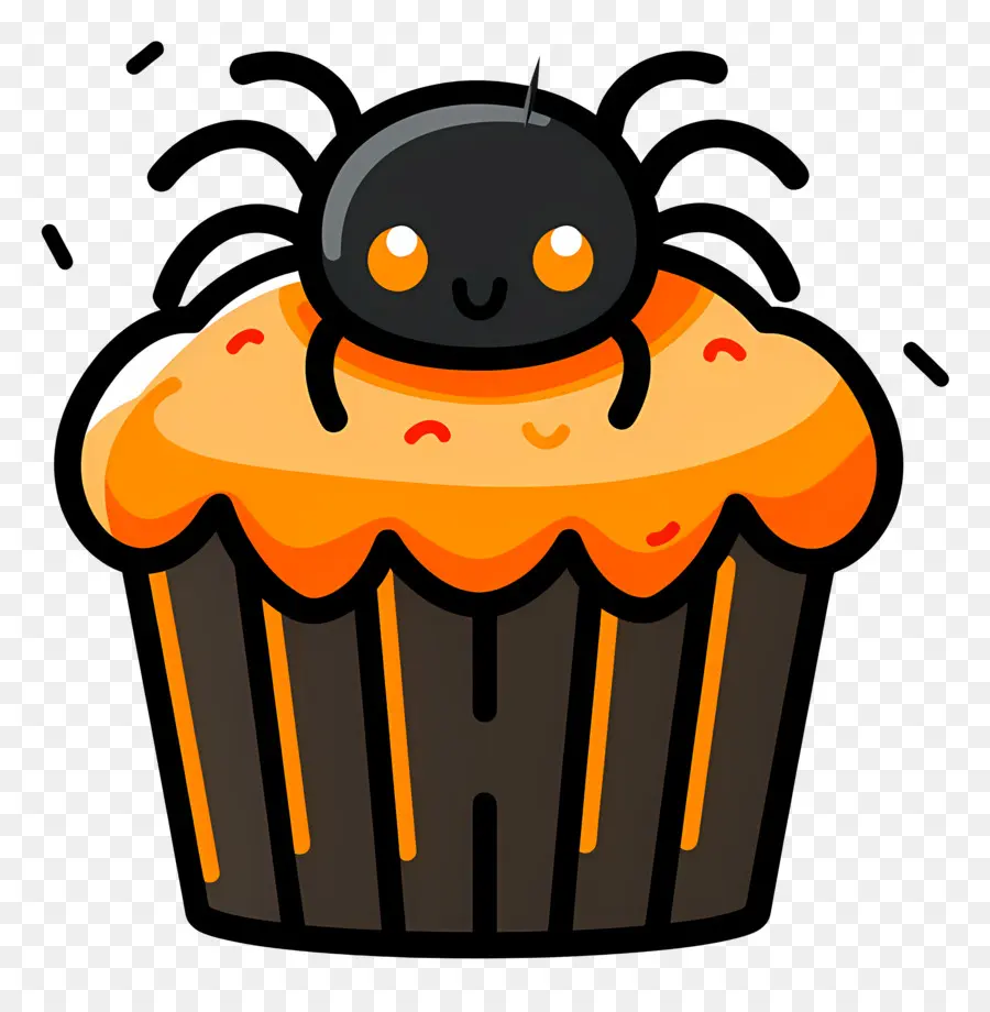 Kue Mangkuk Halloween，Cupcake Laba Laba PNG