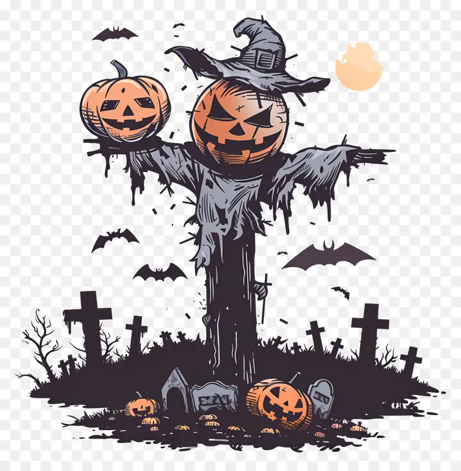 Orang Orangan Sawah Halloween，Orang Orangan Sawah Labu PNG