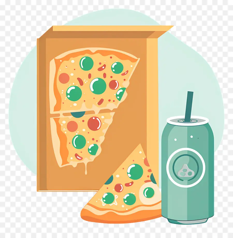 Kotak Pizza，Pizza Dan Soda PNG