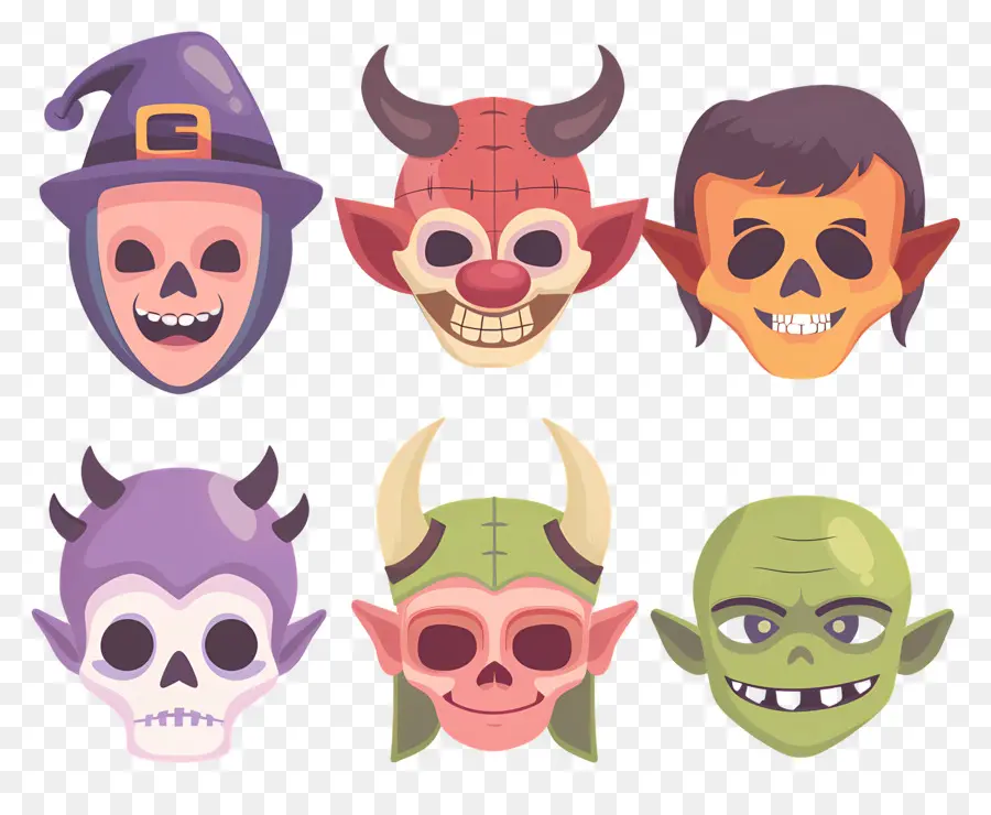 Karakter Halloween，Masker Tengkorak PNG