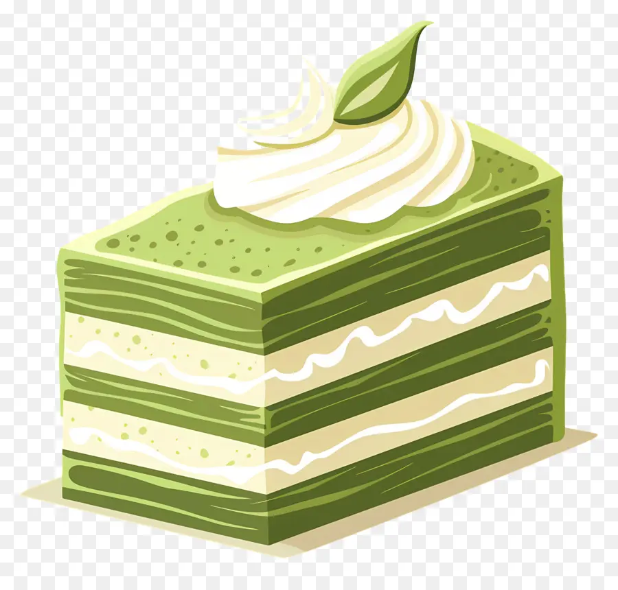 Kue Matcha，Irisan Kue Hijau PNG