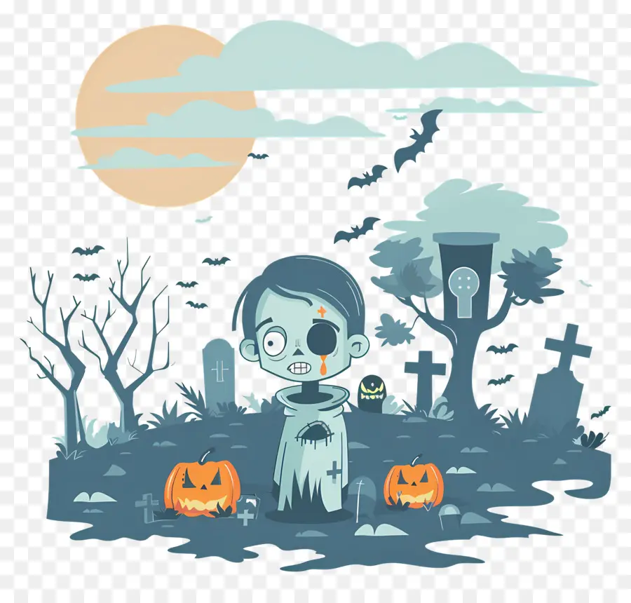 Zombi Halloween，Adegan Halloween PNG