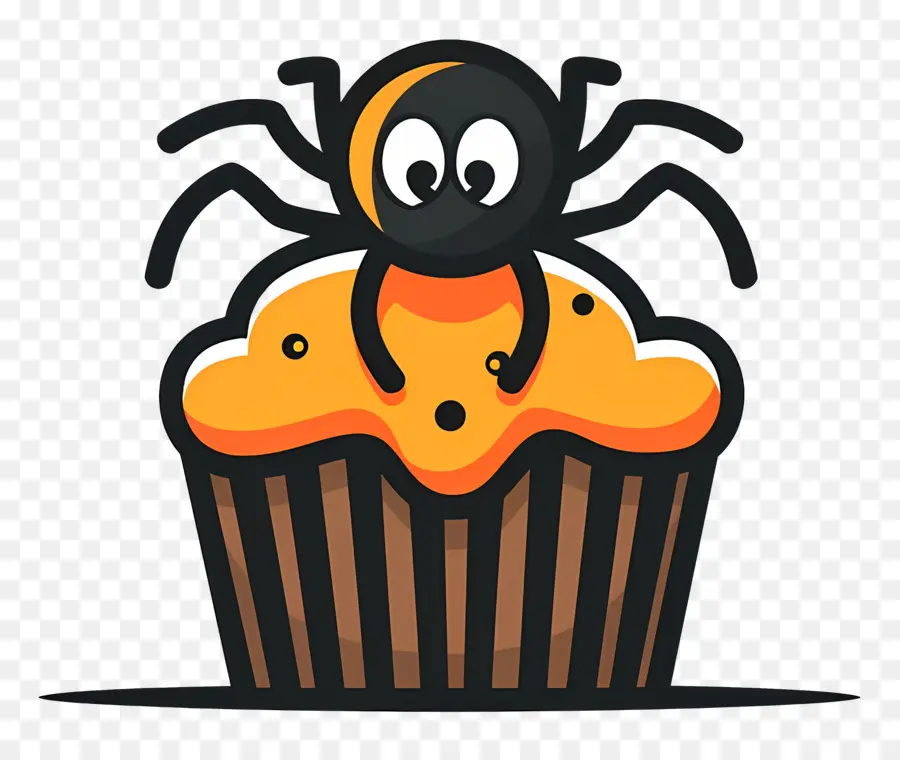 Kue Mangkuk Halloween，Cupcake Laba Laba PNG