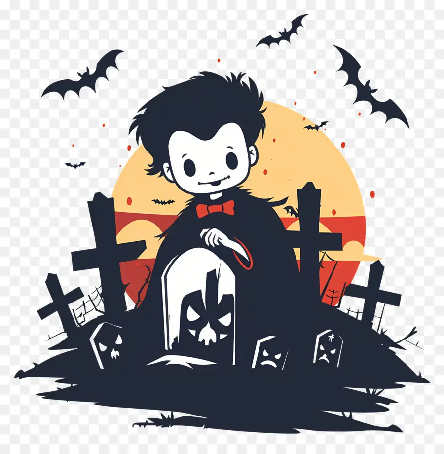 Vampir Hallowen，Vampir Di Kuburan PNG