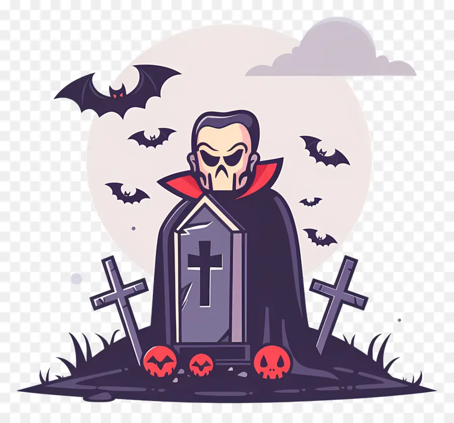 Vampir Hallowen，Vampir Kartun PNG