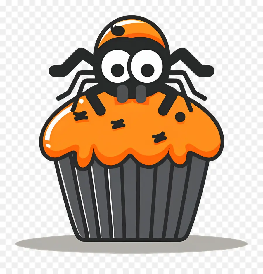 Kue Mangkuk Halloween，Cupcake Laba Laba PNG