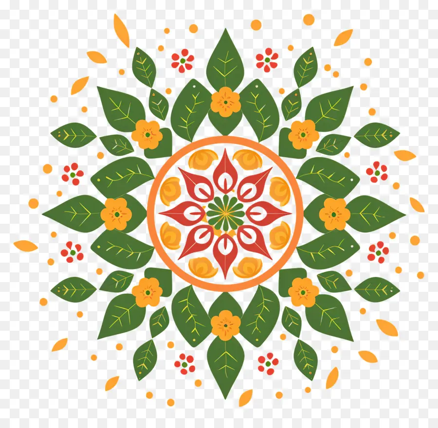 Pookalam，Mandala Bunga PNG