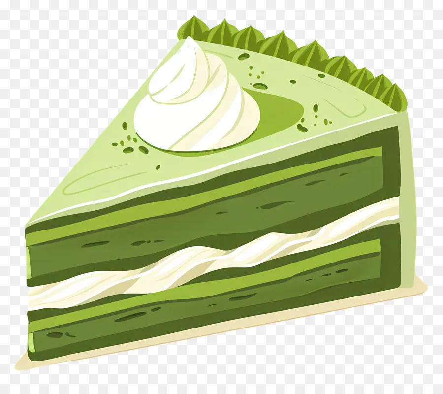 Kue Matcha，Irisan Kue Hijau PNG