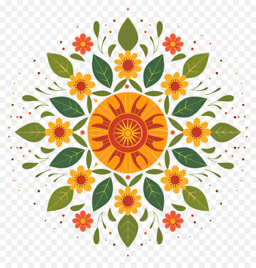 Pookalam，Mandala Bunga PNG