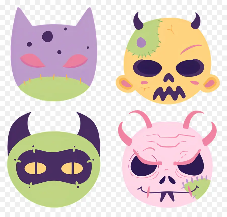 Karakter Halloween，Topeng Monster PNG