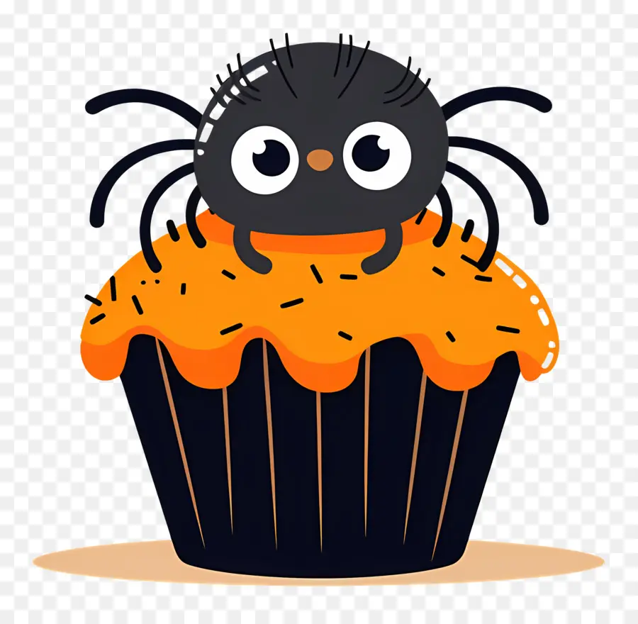 Kue Mangkuk Halloween，Cupcake Laba Laba PNG