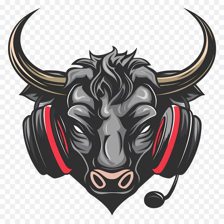 Kepala Banteng，Banteng Dengan Headphone PNG