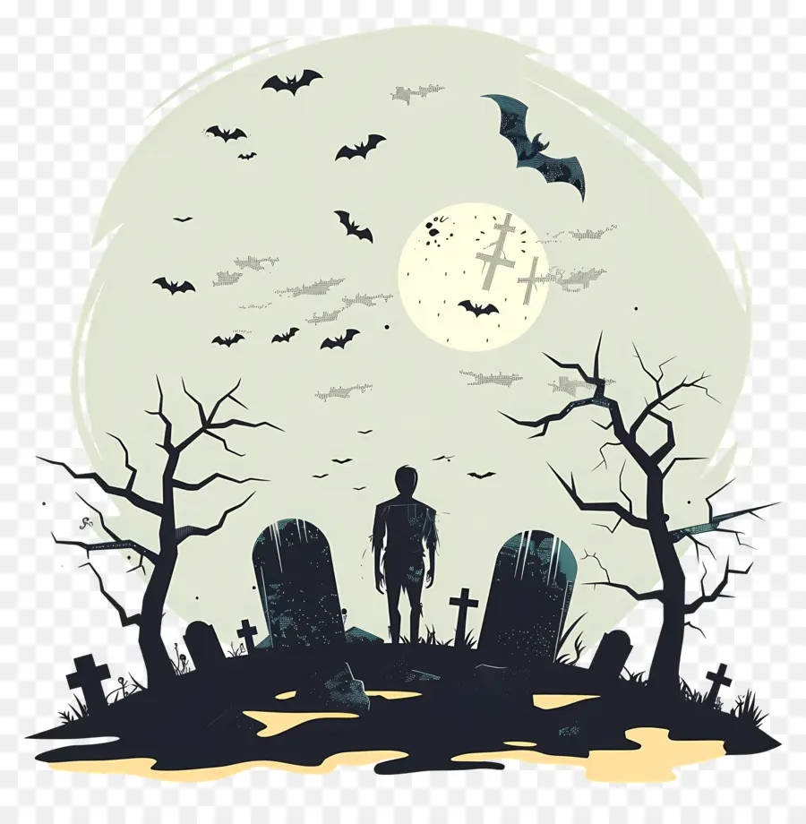 Zombi Halloween，Makam PNG