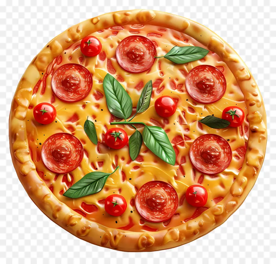 Pizza Tampilan Atas，Pizza Peperoni PNG