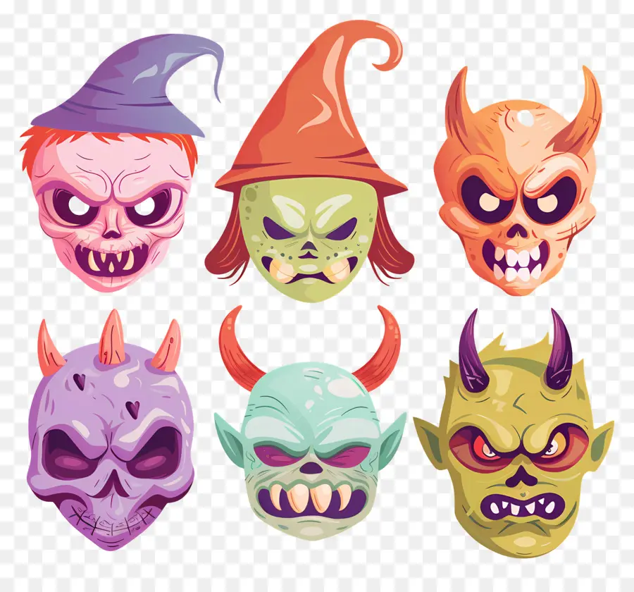 Karakter Halloween，Masker Monster PNG