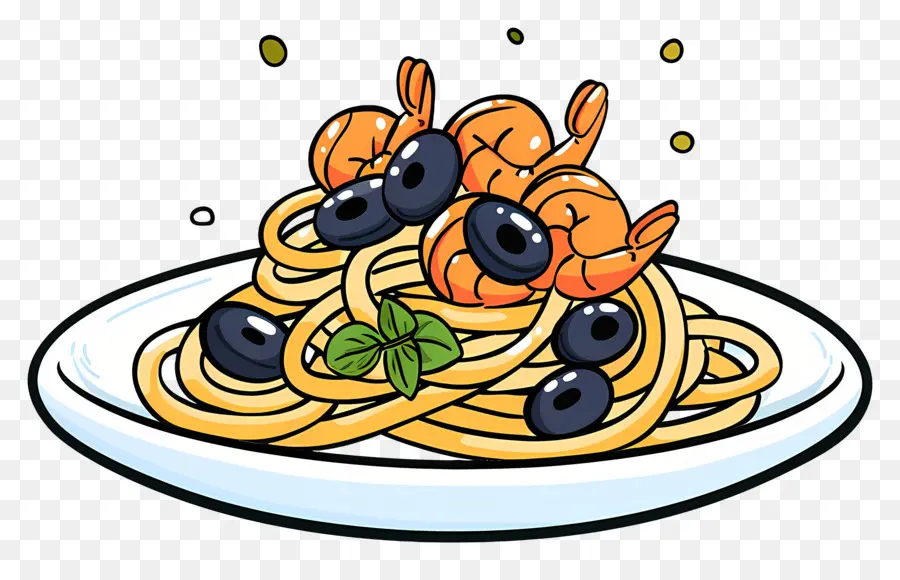 Spageti，Pasta Udang PNG