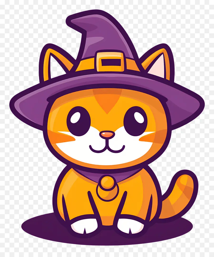 Kucing Halloween，Kucing Penyihir PNG