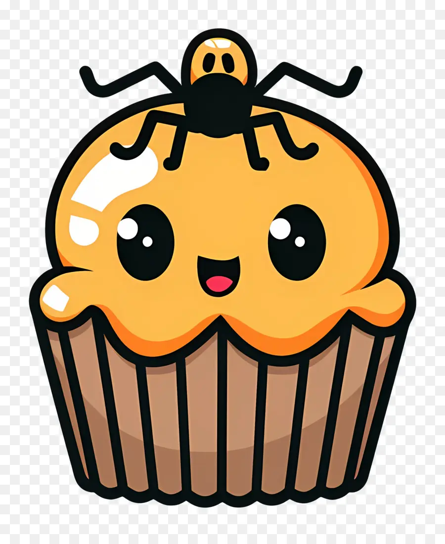 Kue Mangkuk Halloween，Cupcake Laba Laba PNG