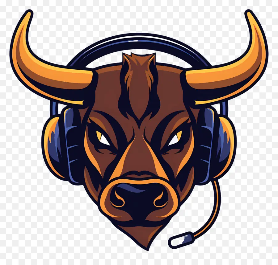 Kepala Banteng，Banteng Dengan Headphone PNG