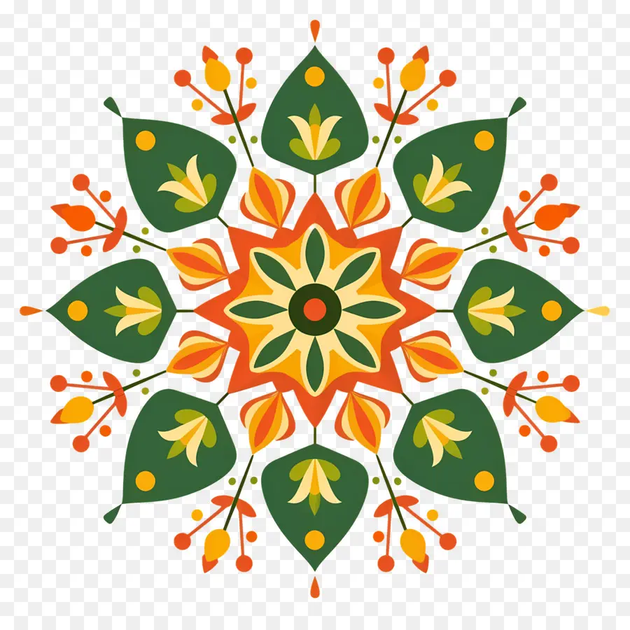 Pookalam，Mandala Bunga PNG