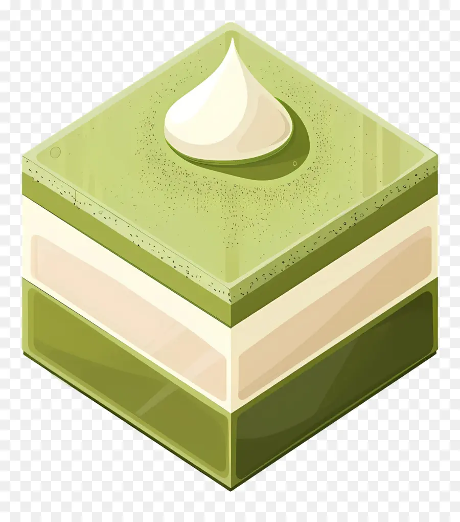 Kue Matcha，Kubus Kue Hijau PNG