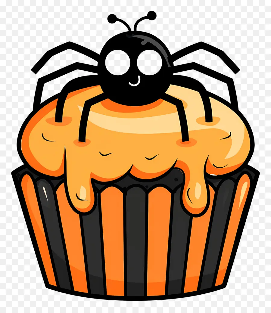 Kue Mangkuk Halloween，Cupcake Laba Laba PNG