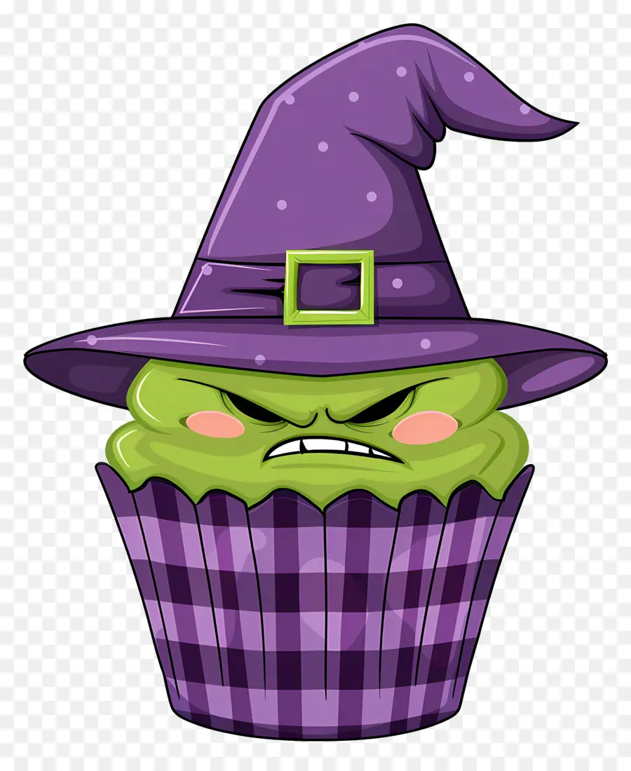 Kue Mangkuk Halloween，Cupcake Penyihir PNG