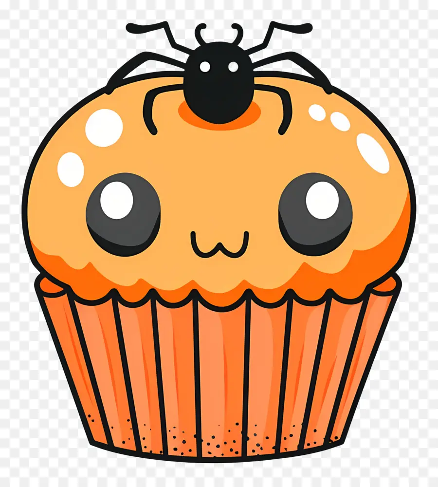 Kue Mangkuk Halloween，Cupcake Dengan Laba Laba PNG