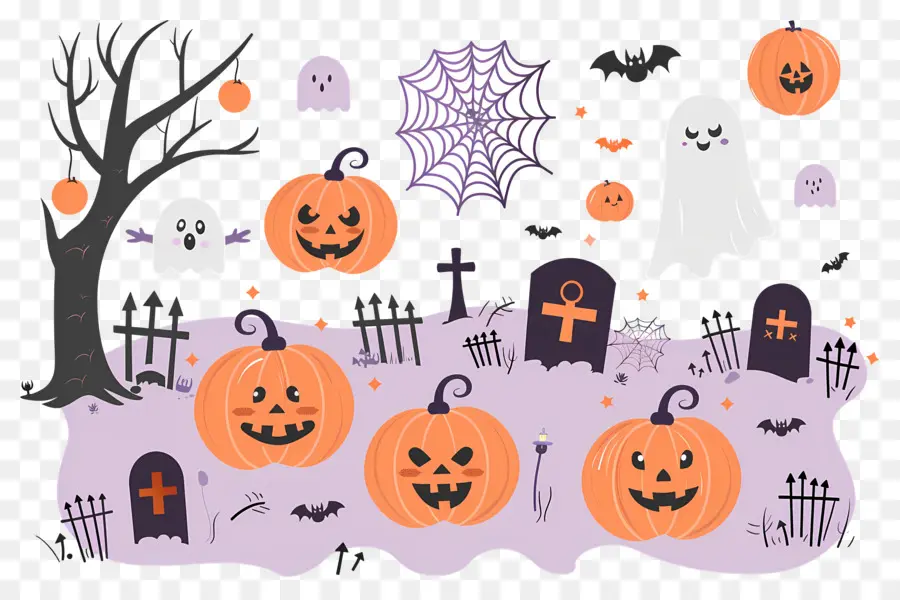 Latar Belakang Halloween，Dekorasi Halloween PNG