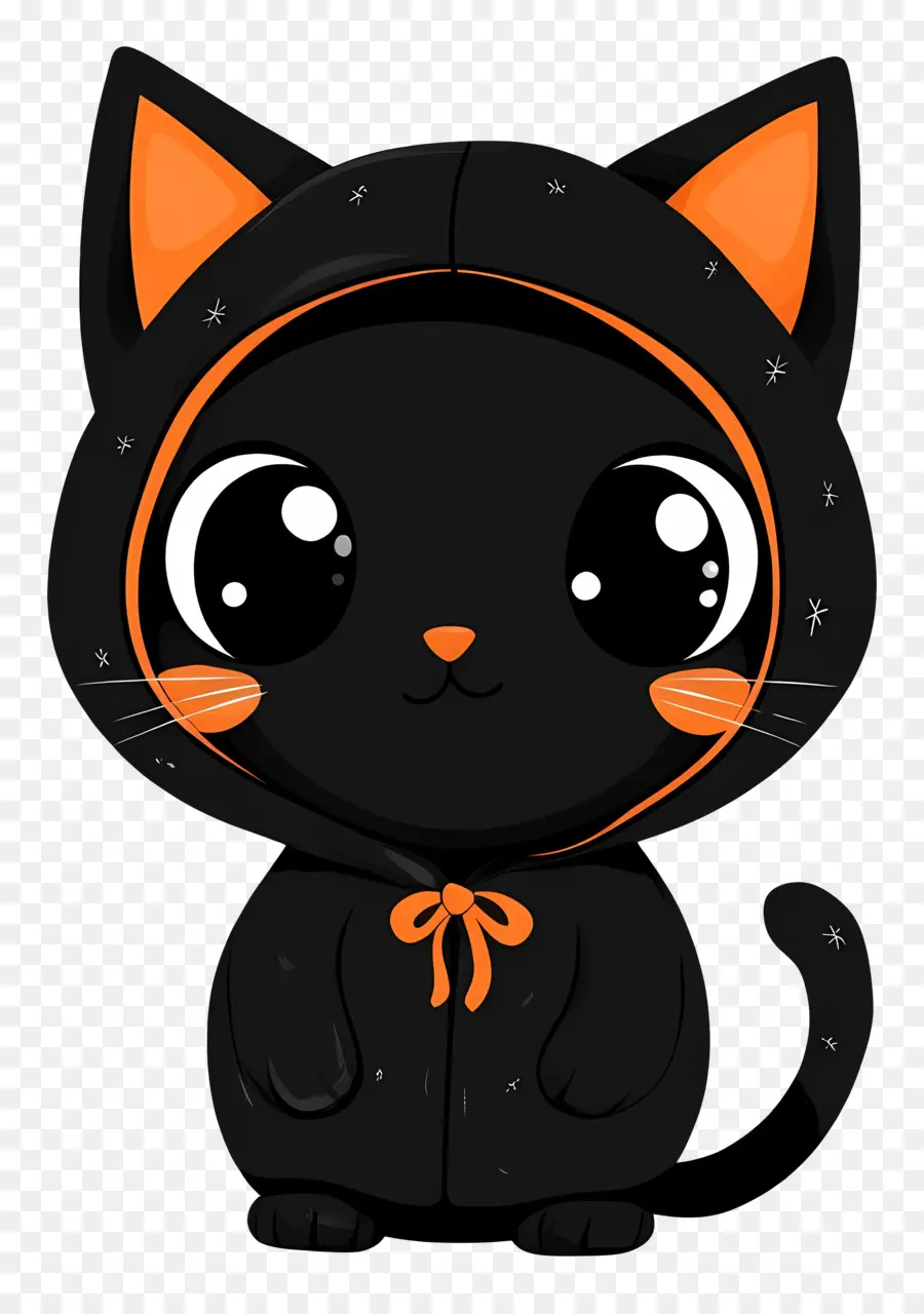 Kucing Halloween，Kucing Hitam Di Hoodie PNG