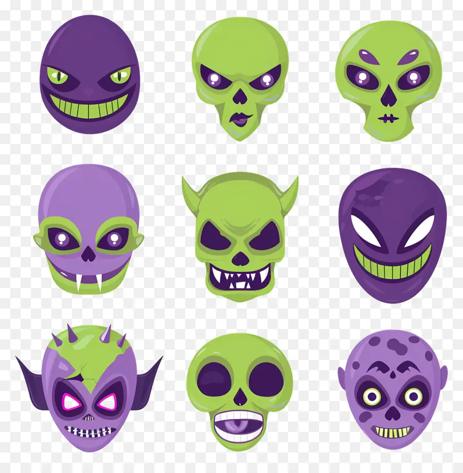 Karakter Halloween，Wajah Monster PNG