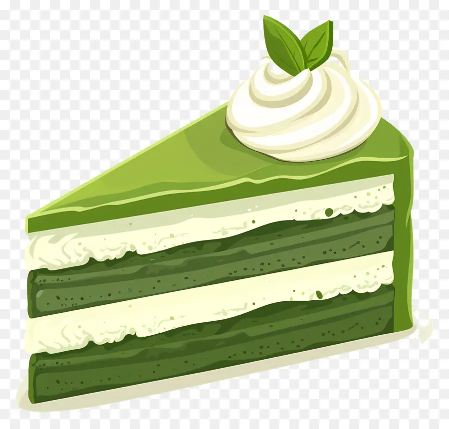 Kue Matcha，Irisan Kue Hijau PNG