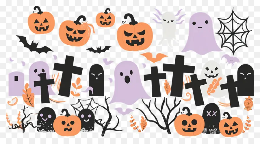 Latar Belakang Halloween，Dekorasi Halloween PNG