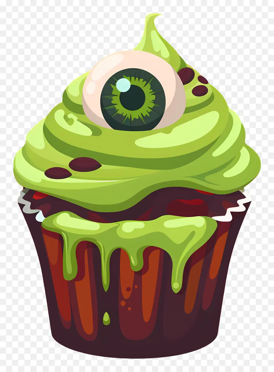 Kue Mangkuk Halloween，Cupcake Bola Mata PNG