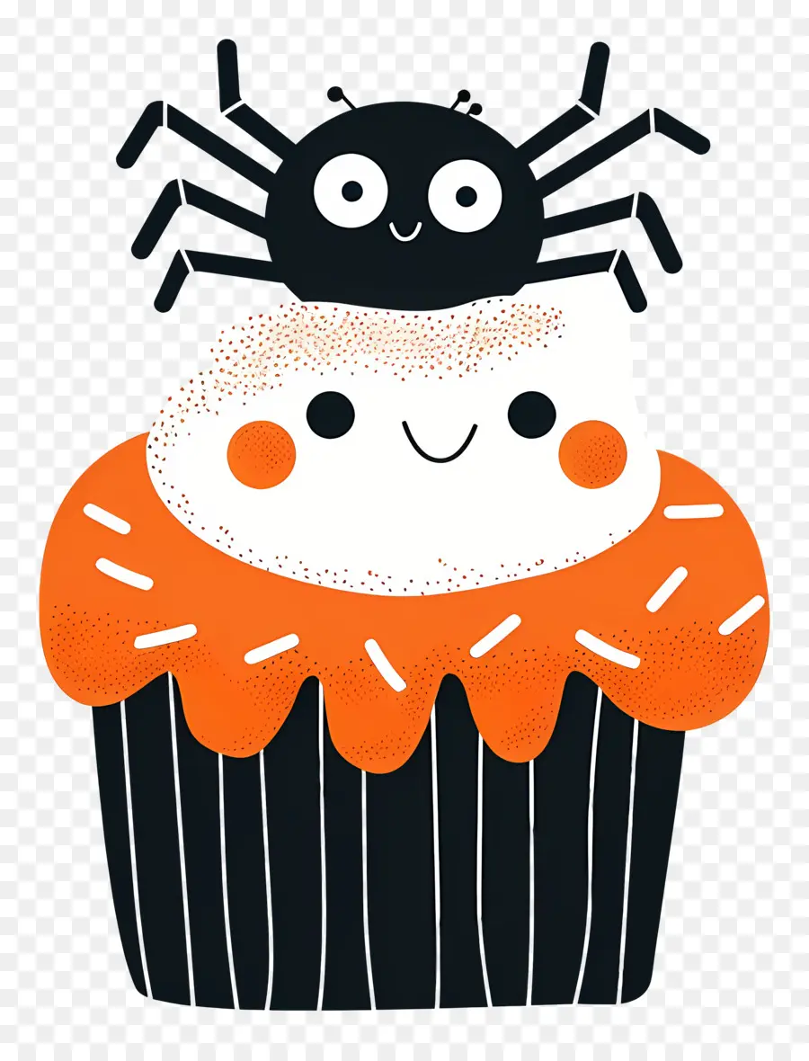 Kue Mangkuk Halloween，Cupcake Laba Laba PNG