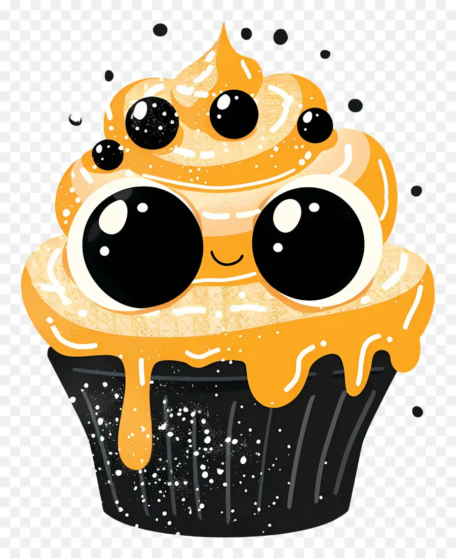 Kue Mangkuk Halloween，Cupcake Dengan Mata PNG