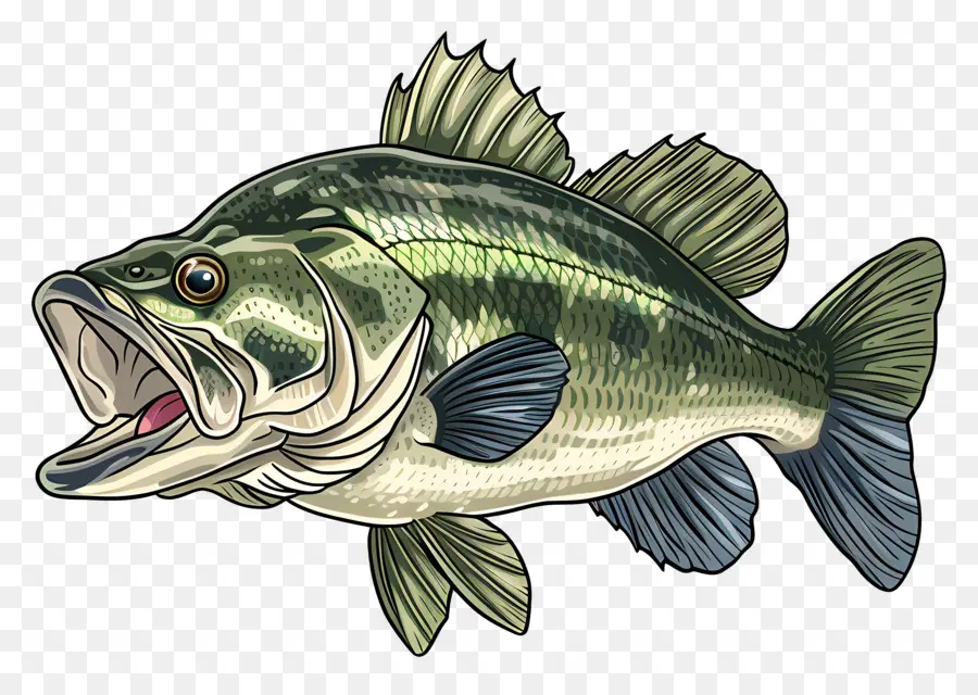 Ikan Bass，Ilustrasi Ikan PNG