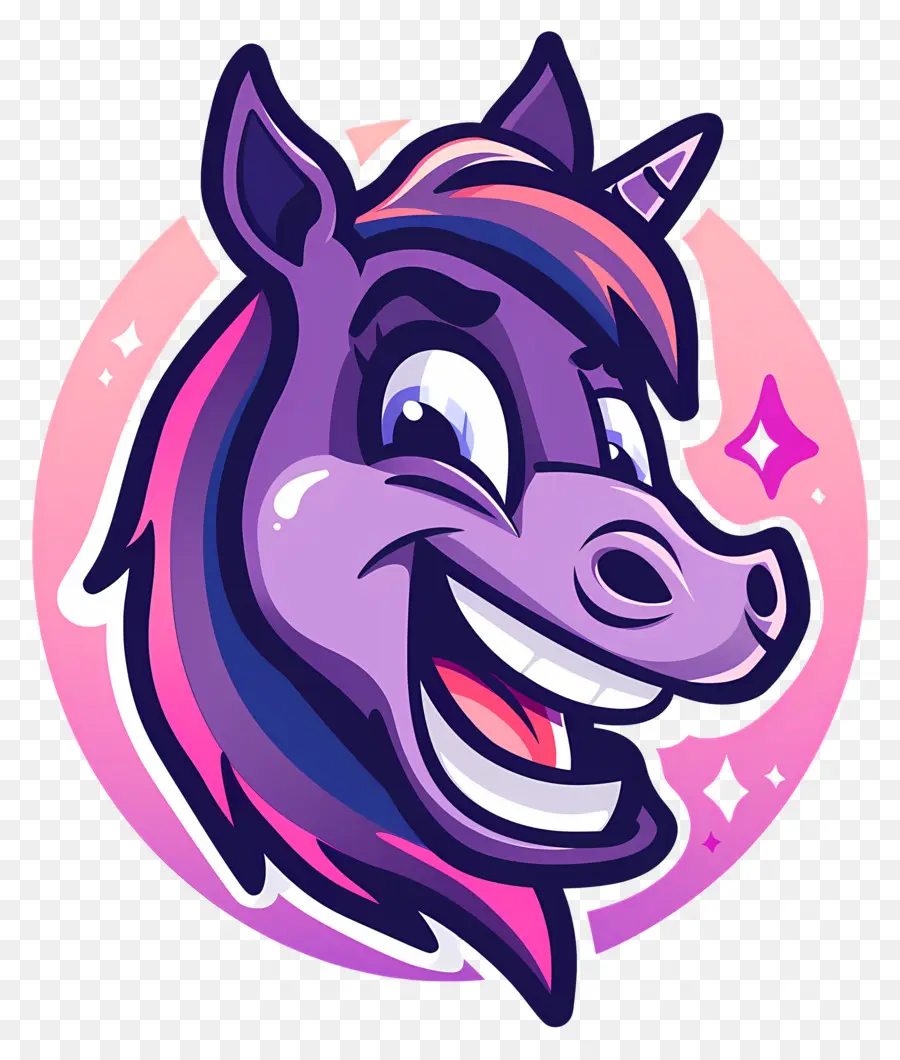 Kepala Unicorn，Unicorn Ungu PNG