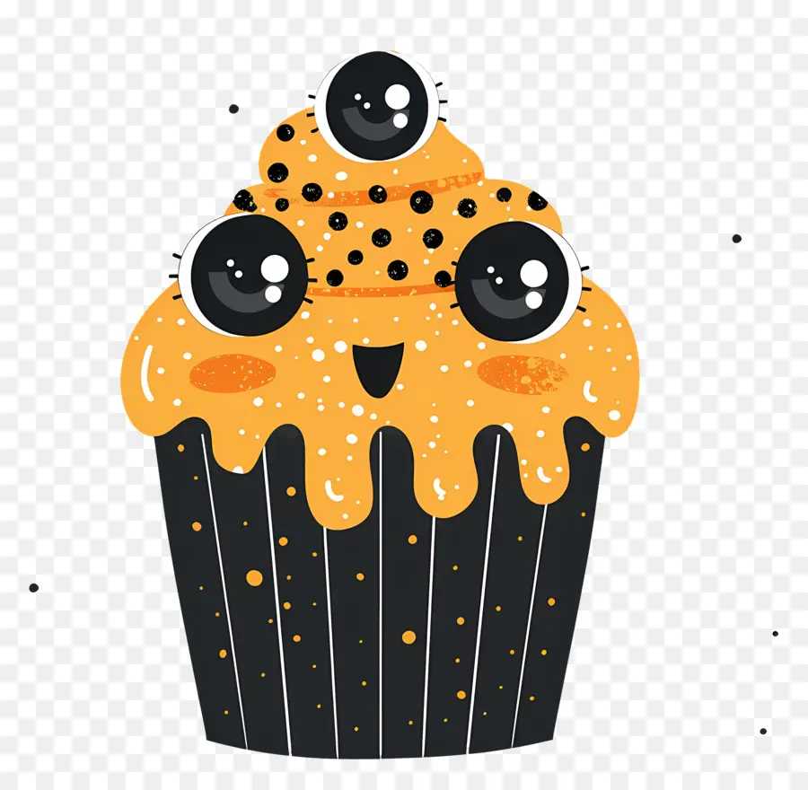 Kue Mangkuk Halloween，Cupcake Dengan Mata PNG